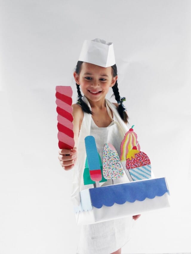 Ice cream vendor DIY Halloween costume for boys and girls