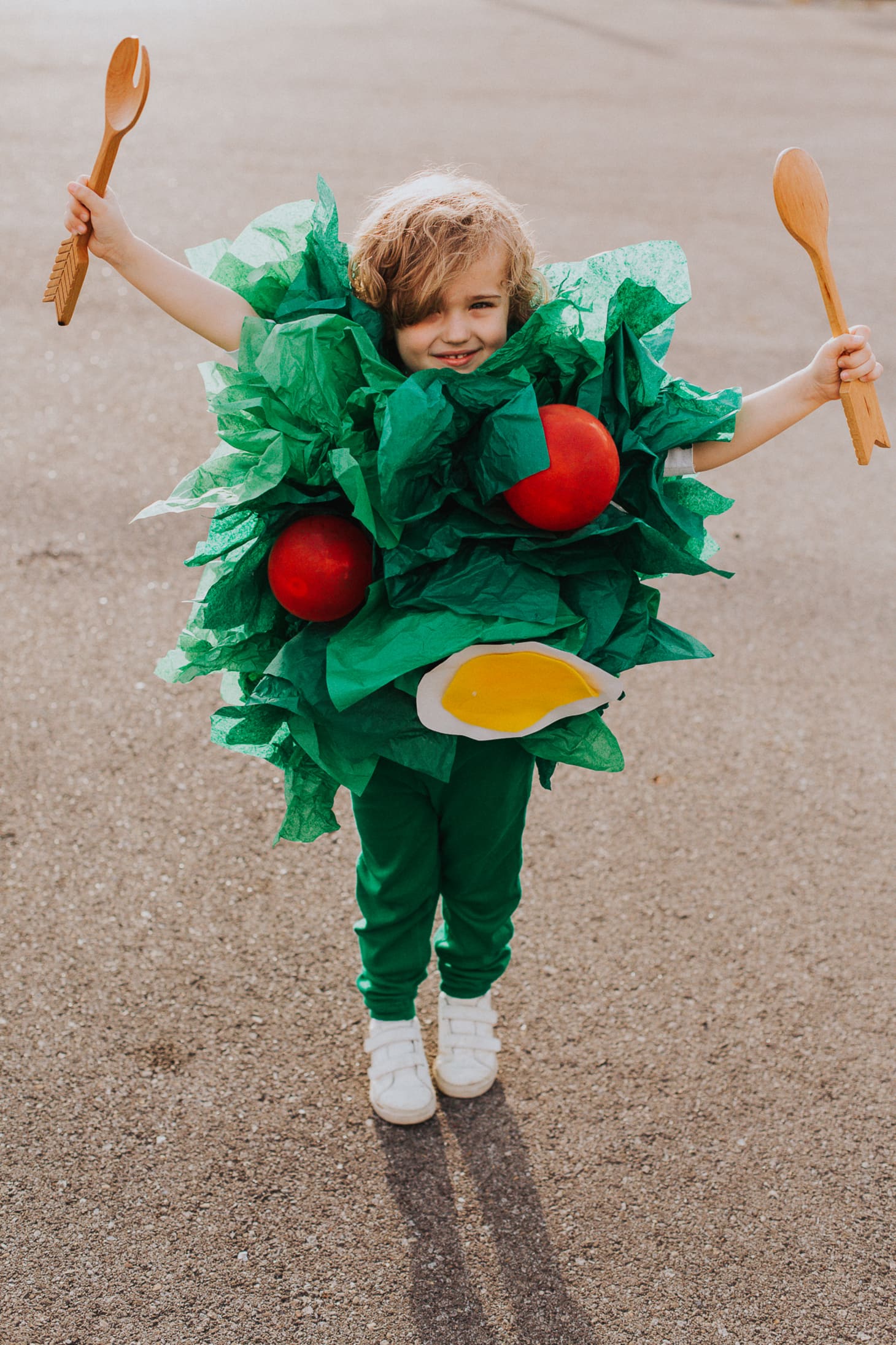 DIY salad halloween costume for kids