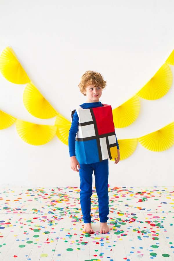 DIY Mondrian painting Halloween costume for kids