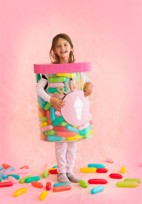 Sprinke jar DIY Halloween costume for kids