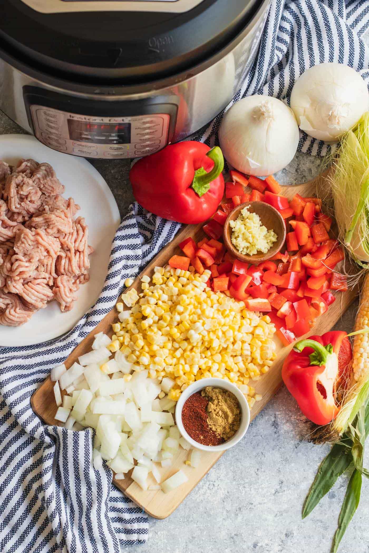 photo of ingredients for the Best Easy Turkey Chili recipe by top Houston lifestyle blogger Ashley Rose of Sugar & Cloth 