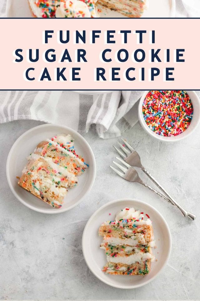 photo of Funfetti Sugar Cookie Cake slices by top Houston lifestyle blogger Ashley Rose of Sugar & Cloth