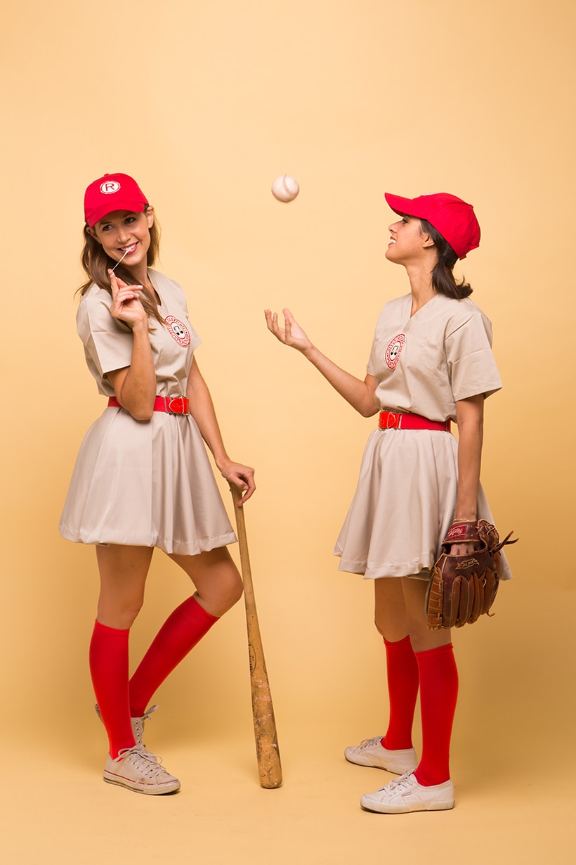 Two Women in DIY Couples costume: baseball players from A League of Their Own