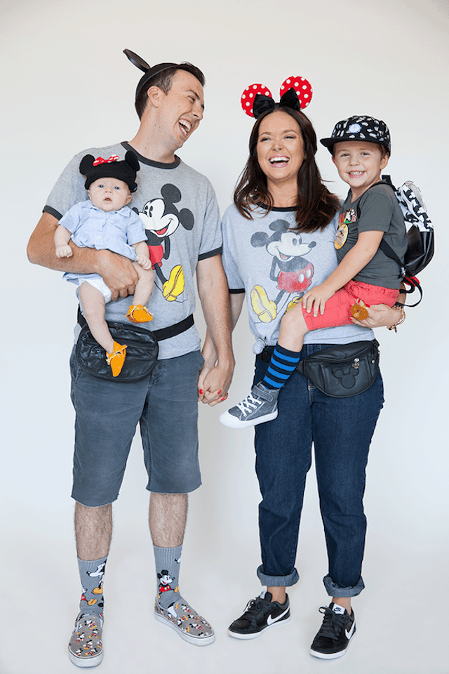 Photo of family in Disneyland Tourist themed Halloween costume