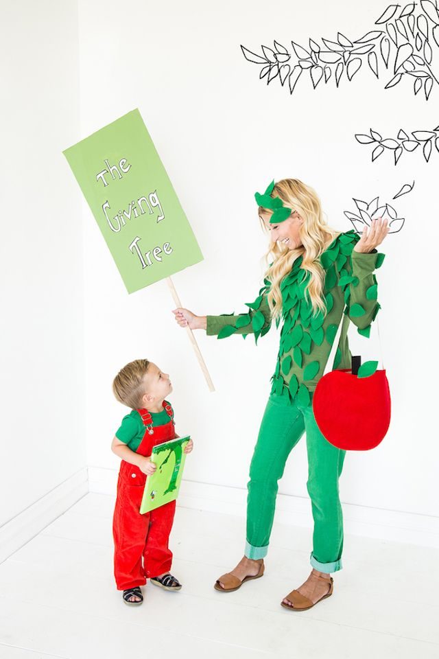 Photo of mother and child in DIY costumes based off the children's book "The Giving Tree"