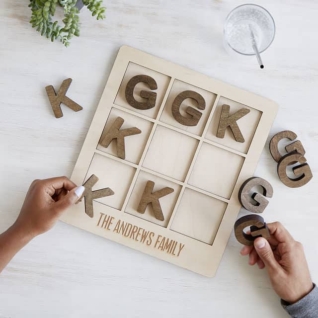 photo of custom tic tac toe game set - best gifts for couples
