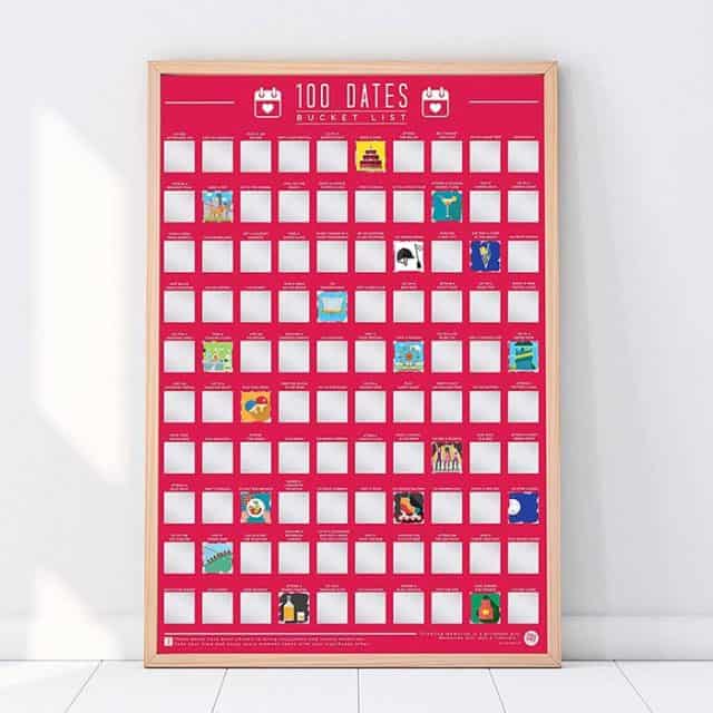photo of 100 dates scratch off poster