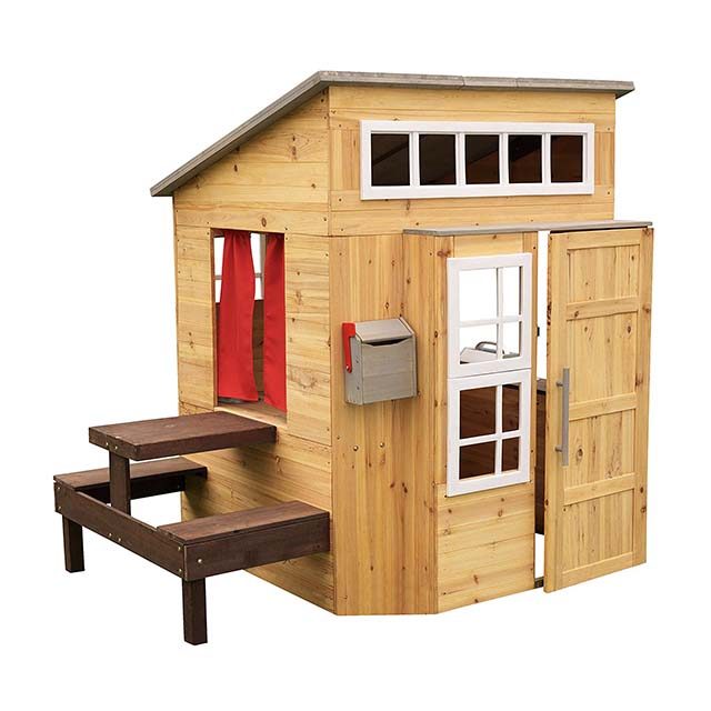 photo of a modern wooden play house for kids