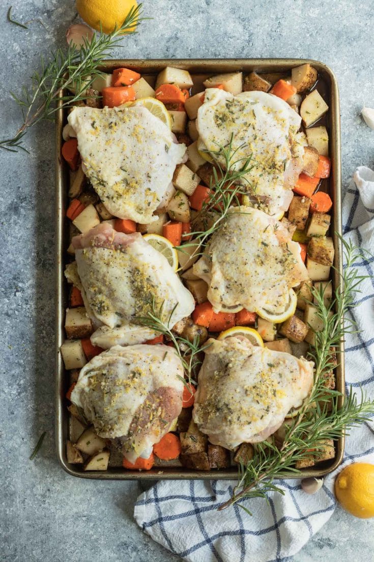 Sheet Pan Lemon Rosemary Chicken Recipe