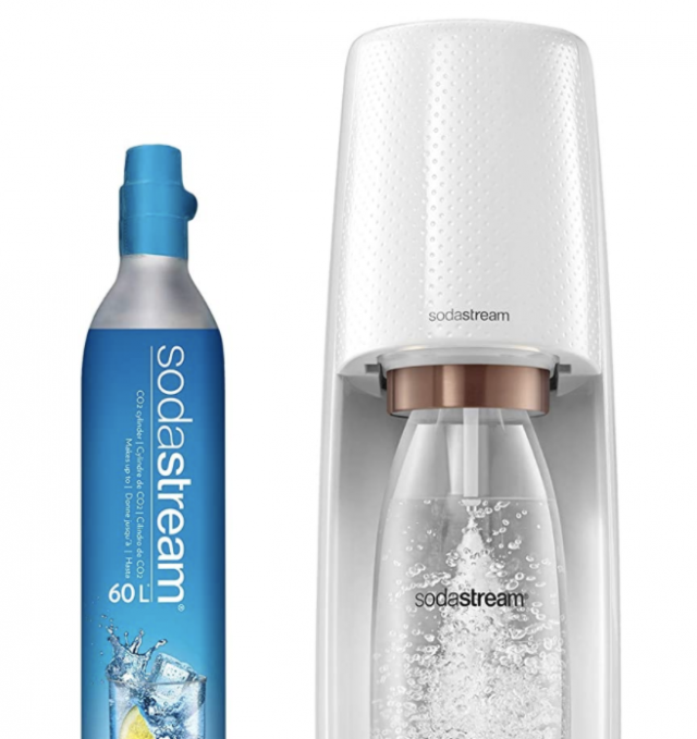 photo of a white soda stream carbonation machine 