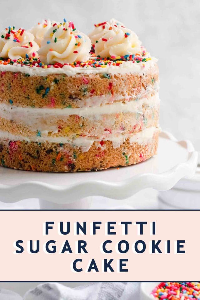 photo of a sugar cookie cake with header text