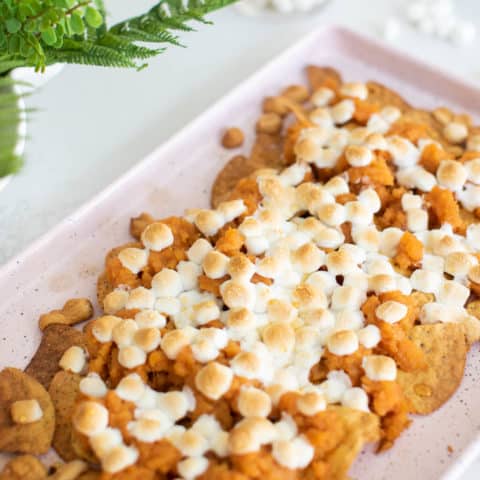 photo of Sugar & Cloth's Sweet Potato Nachos with Late July chips by top Houston lifestyle blogger Ashley Rose of Sugar & Cloth