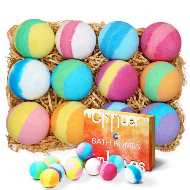 photo of colorful set of bath bombs