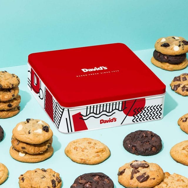 photo of a variety box of David's cookies