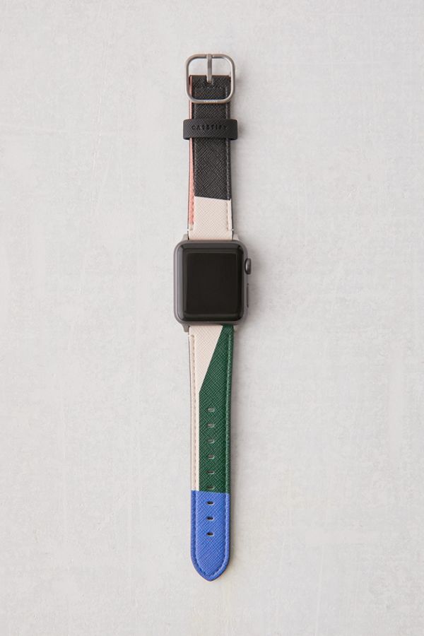 photo of Apple watch with color block strap