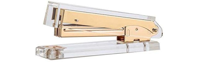 photo of clear and gold stapler