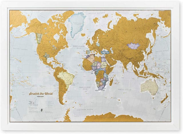 photo of scratch off world map