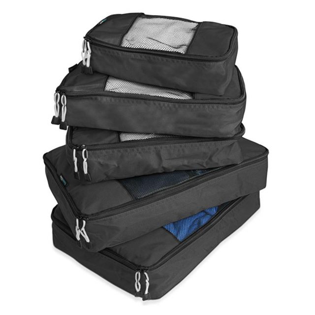 photo of a stack of packing cubes in different sizes