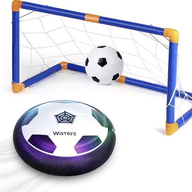 photo of kids hover air soccer game