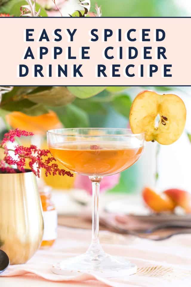 Photo of the Easy Spiced Apple Cider Cocktail drink recipe by top Houston lifestyle blogger Ashley Rose of Sugar & Cloth