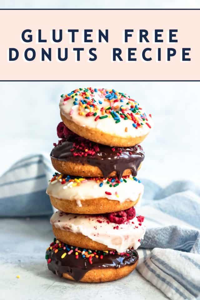 photo of the vanilla and chocolate sprinkled gluten free donuts recipe by top Houston lifestyle blogger Ashley Rose of Sugar & Cloth