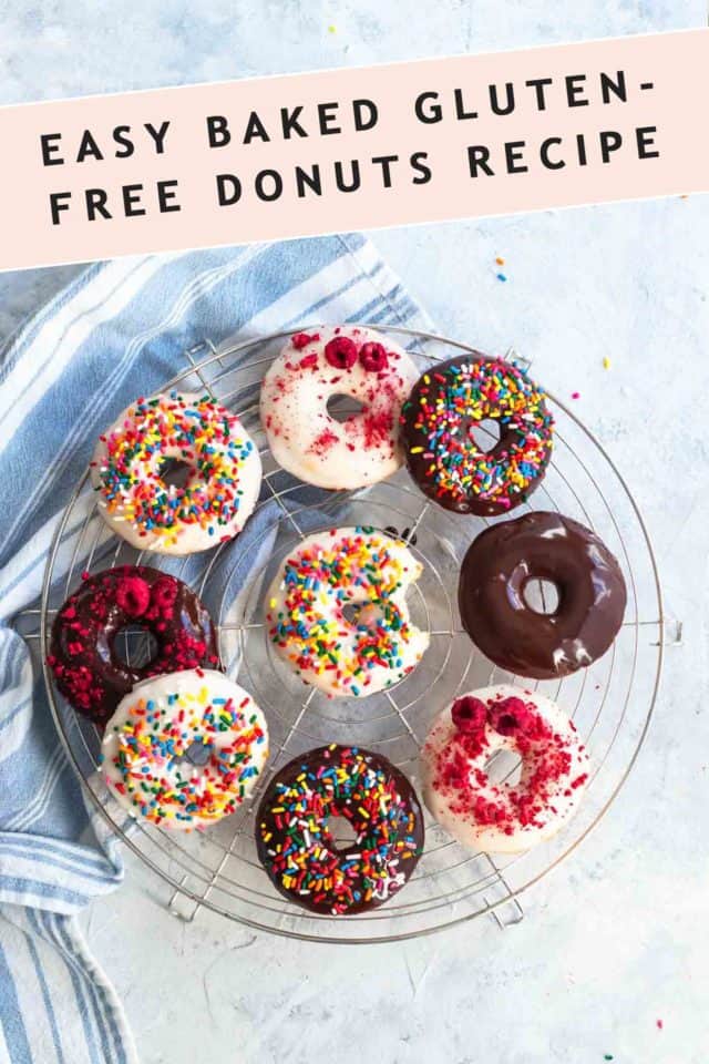 photo for of the recipe card to make the gluten free donuts recipe by top Houston lifestyle blogger Ashley Rose of Sugar & Cloth