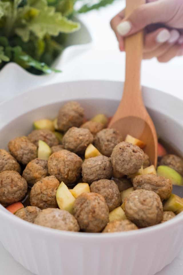 photo of the easy meatballs recipe being prepped by top Houston lifestyle blogger Ashley Rose of Sugar & Cloth