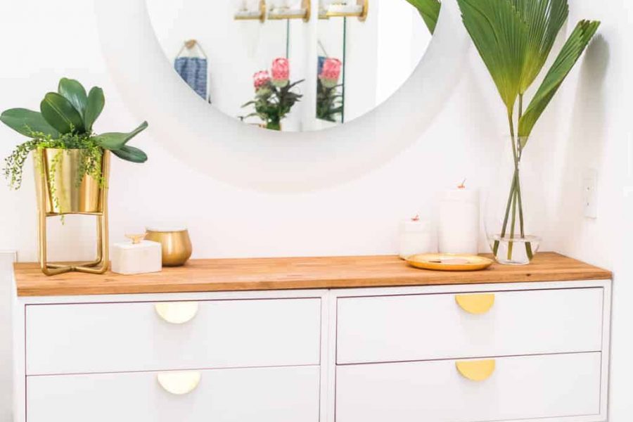 photo of a finished diy dressing table ikea vanity