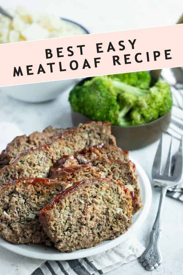 photo of the recipe card for the best easy meatloaf by top Houston lifestyle blogger Ashley Rose of Sugar & Cloth