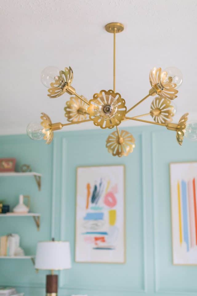 home office pendant light by Ashley Rose of Sugar & Cloth