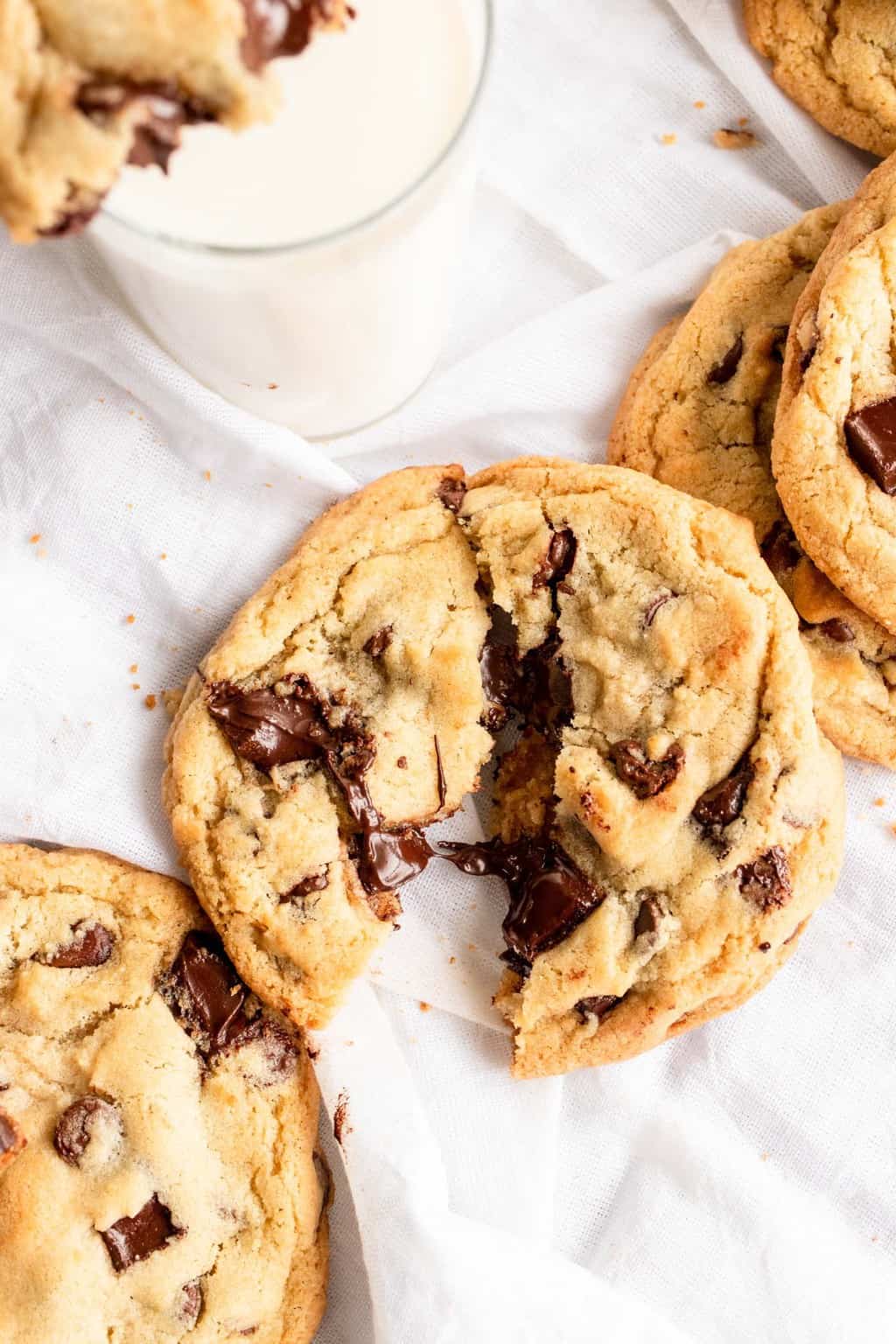 photo of a bite out of the best chocolate chip cookies by top Houston lifestyle blogger Ashley Rose of Sugar & Cloth