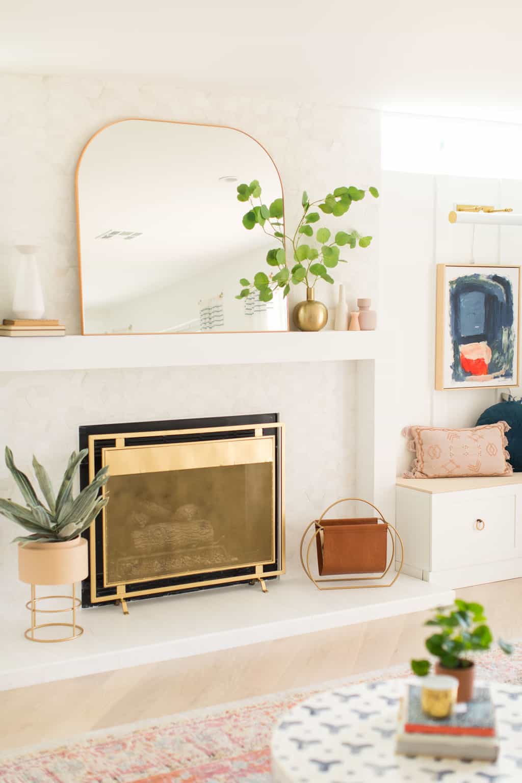 photo of a fireplace makeover idea by Ashley Rose of sugar & cloth