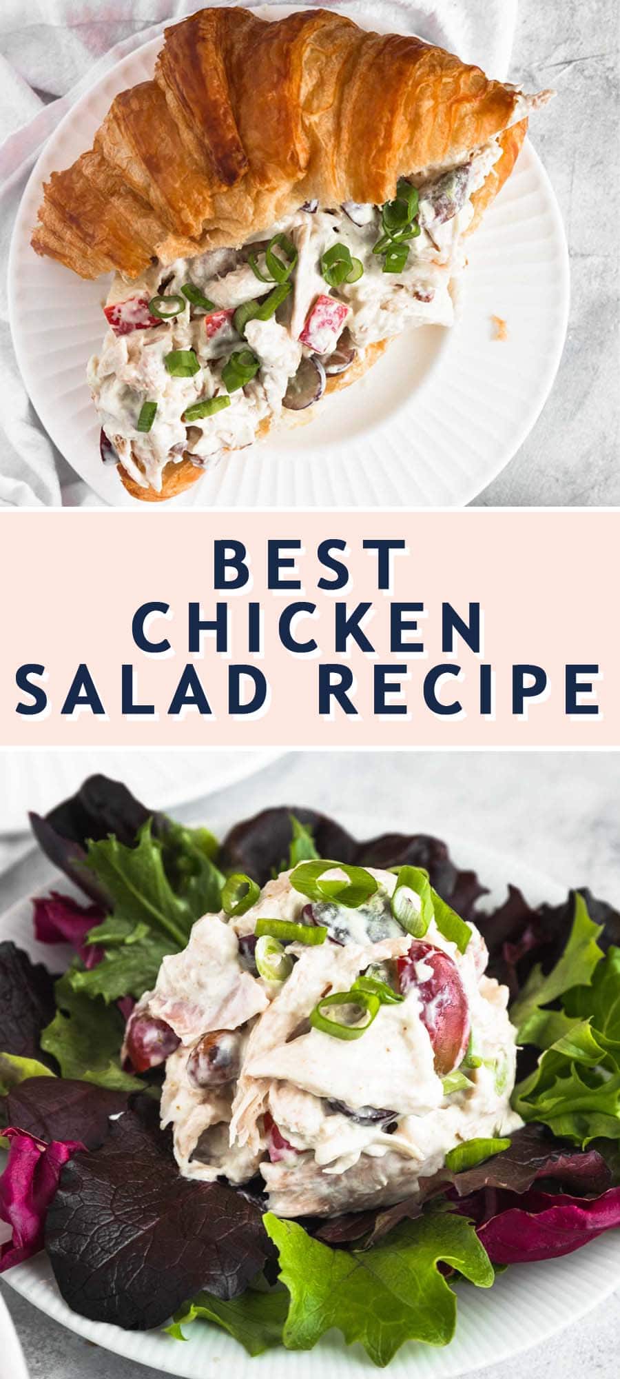 photo of the recipe card on how to make the best chicken salad by top Houston lifestyle blogger Ashley Rose of Sugar & Cloth