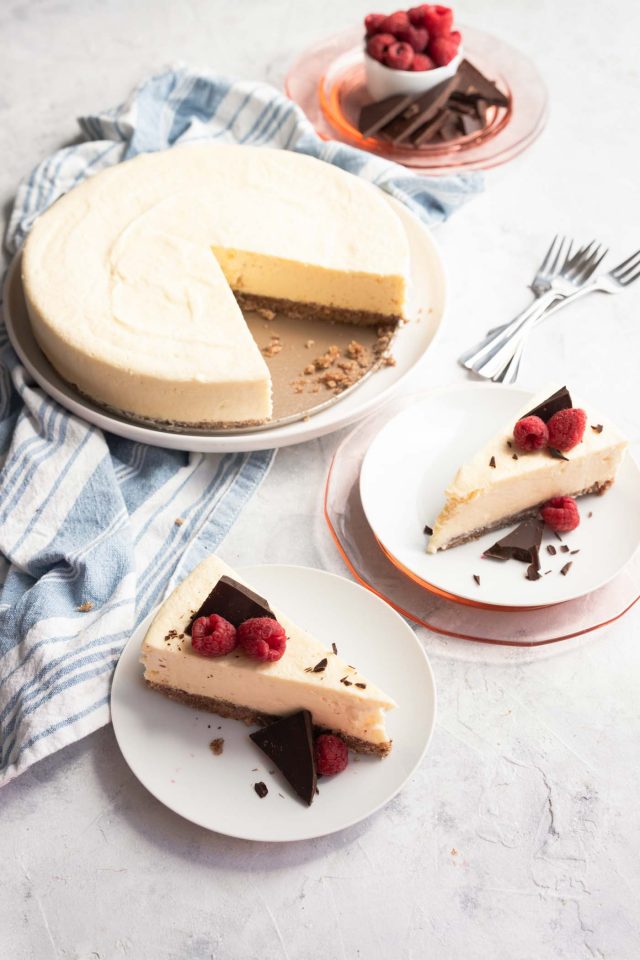 photo of an easy keto cheesecake recipe by top Houston lifestyle blogger Ashley Rose of Sugar & Cloth