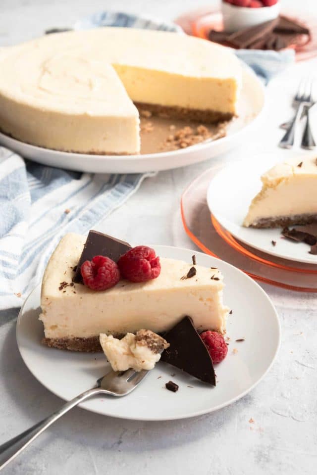 photo of a keto low carb cheesecake by top Houston lifestyle blogger Ashley Rose of Sugar & Cloth