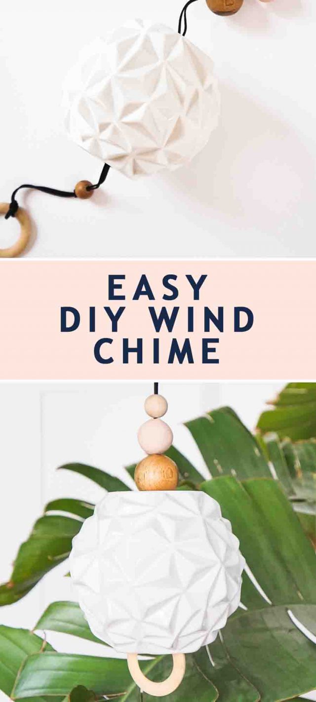 photo collage of an easy DIY wind chime