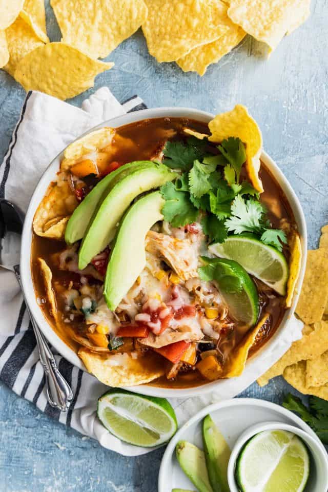 photo of how to make an easy chicken tortilla by top Houston lifestyle blogger Ashley Rose of Sugar & Cloth