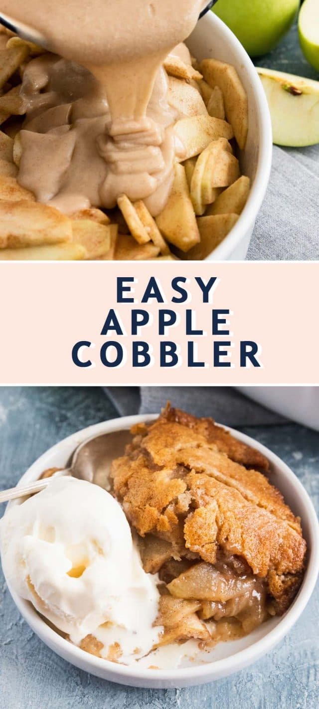 photo of the recipe card on how to make an apple cobbler recipe by top Houston lifestyle blogger Ashley Rose of Sugar & Cloth