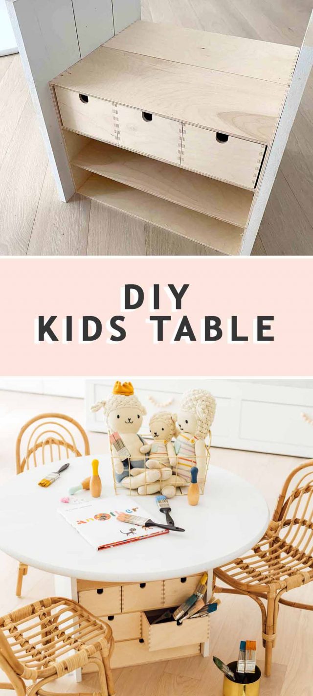 photo of a step by step guide on how to make an easy DIY Kids Table by top Houston lifestyle blogger Ashley Rose of Sugar & Cloth