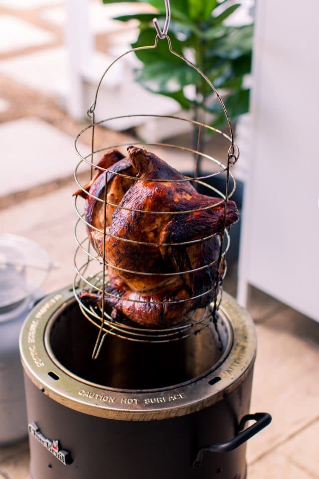 taking a whole turkey out of the air fryer