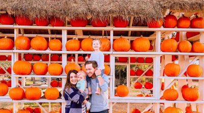 family pumpkin patch photo