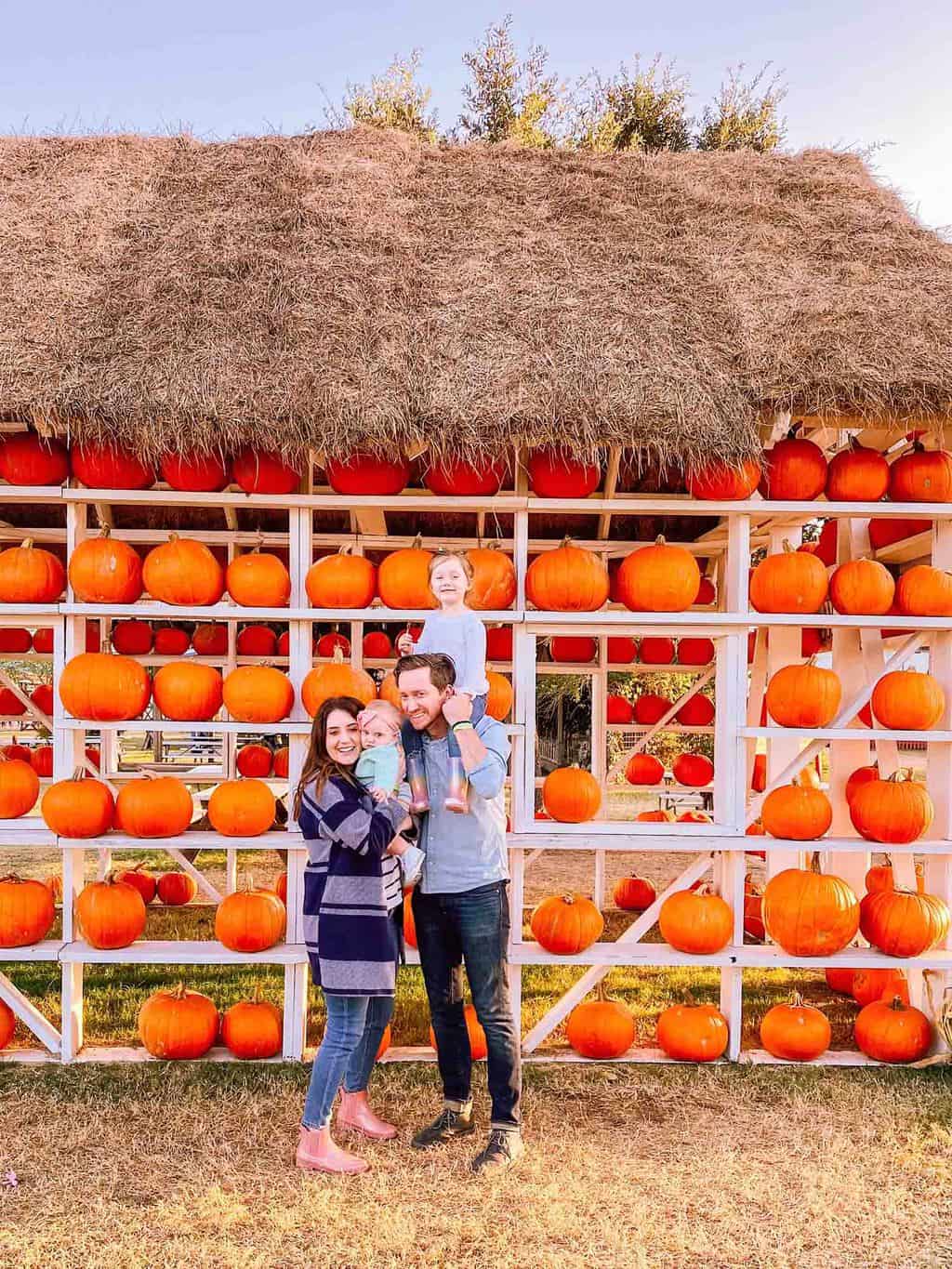 family pumpkin patch photo