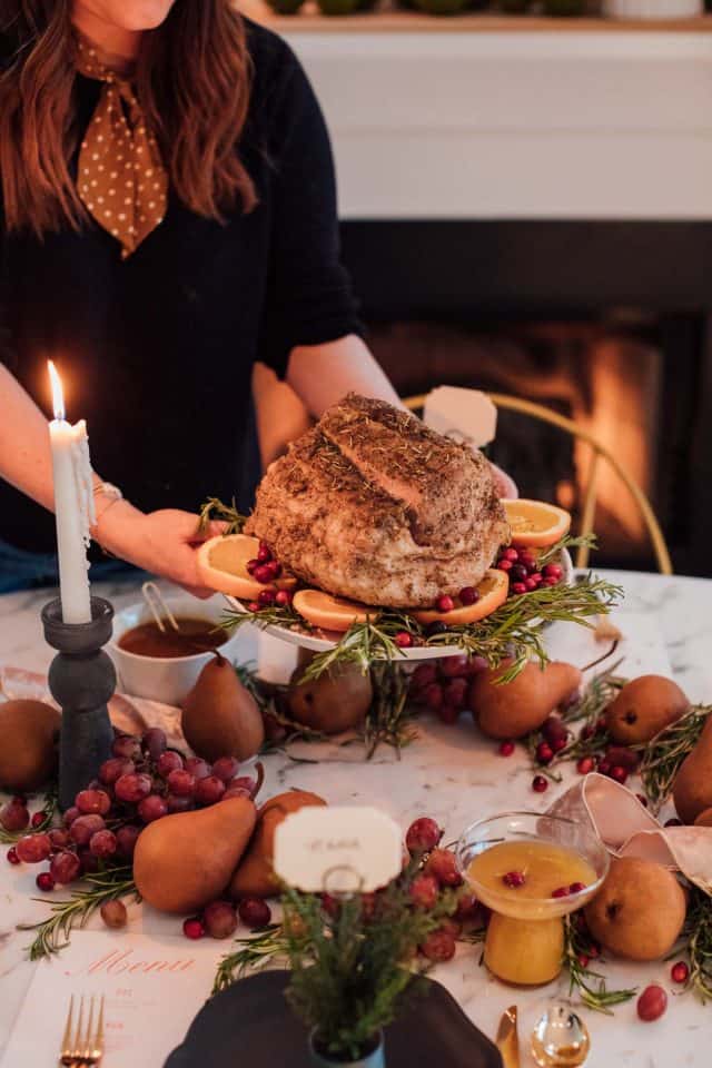 photo of an Instant Pot Pork Loin Roast as the ideal dinner party idea by top Houston lifestyle blogger Ashley Rose of Sugar & Cloth