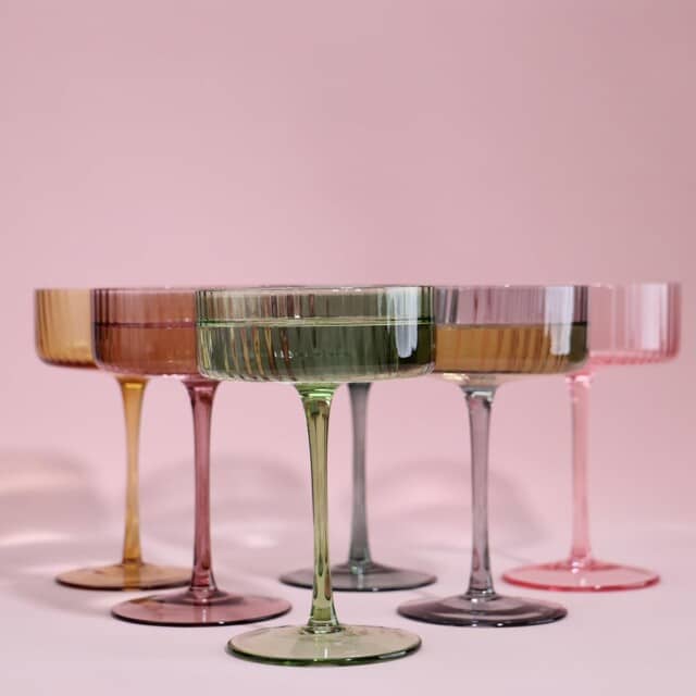 Ribbed Colored Glassware Vintage for best friend gifts