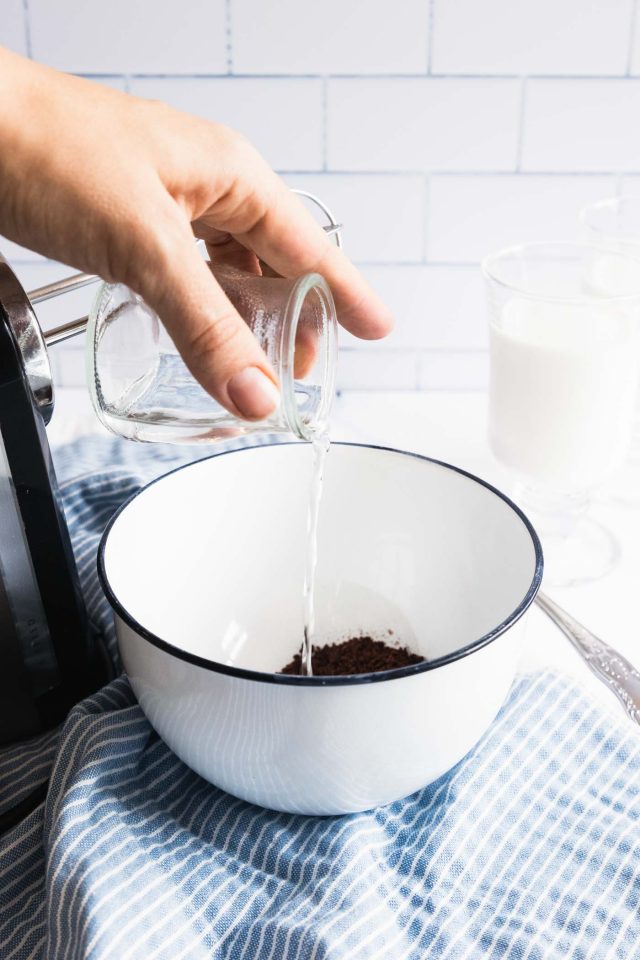 photo of simple ingredients being mixed to make whipped coffee by top Houston lifestyle blogger Ashley Rose of Sugar & Cloth