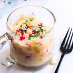 photo of the vanilla mug cake recipe with sprinkles