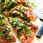 photo of a low carb healthy keto pizza by top Houston lifestyle blogger Ashley Rose of Sugar & Cloth