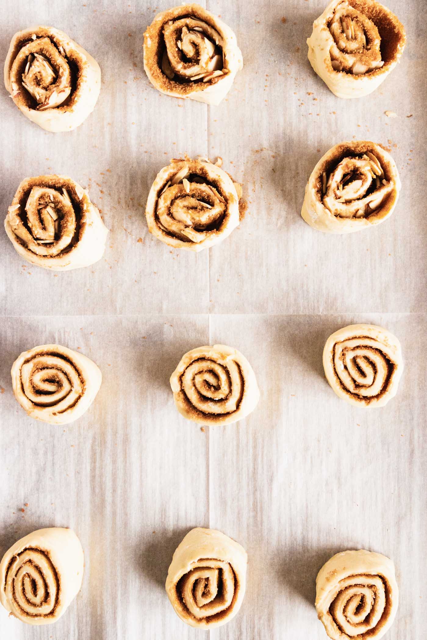 photo of the graphic recipe card on how to make puff pastry cinnamon rolls by top Houston lifestyle blogger Ashley Rose of Sugar & Cloth