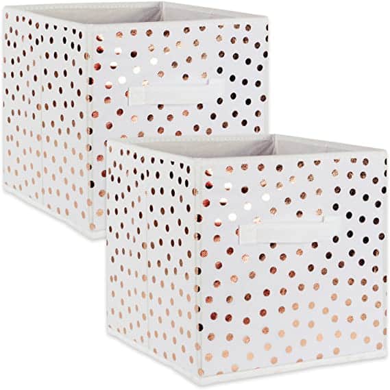 photo of Polka Dot Storage Bins As Easter Baskets For Kids by top Houston lifestyle blogger Ashley Rose of Sugar & Cloth