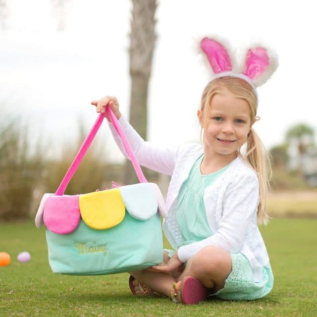 photo of the Personalized Kids Easter Basket by top Houston lifestyle blogger Ashley Rose of Sugar & Cloth